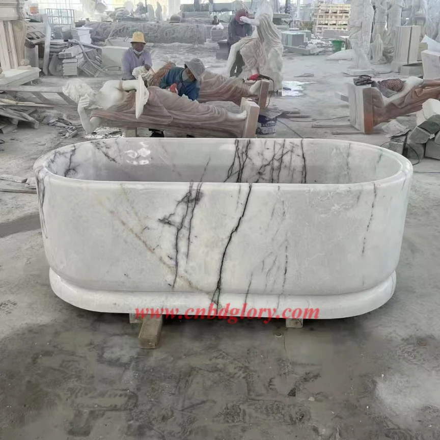 Custom Italian Carrara Marble Bathtub