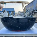 High Polished Black Marquina Marble Bathtub