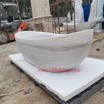 Luxury Hand-Carved Freestanding Marble Bathtub