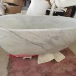 Home Bathroom Freestanding Carrara Marble Bathtub
