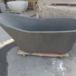 Modern Minimalist Grey Granite Stone Bathtub