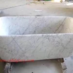 Carrara-Style Polished Marble Freestanding Bathtub