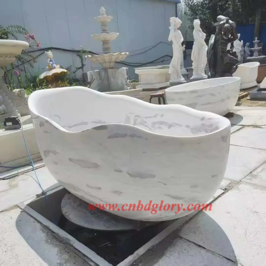 Custom Sculpture Factory Irregular Marble Bathtub LMB170 2 Premium Solid Marble Freestanding Bathtub