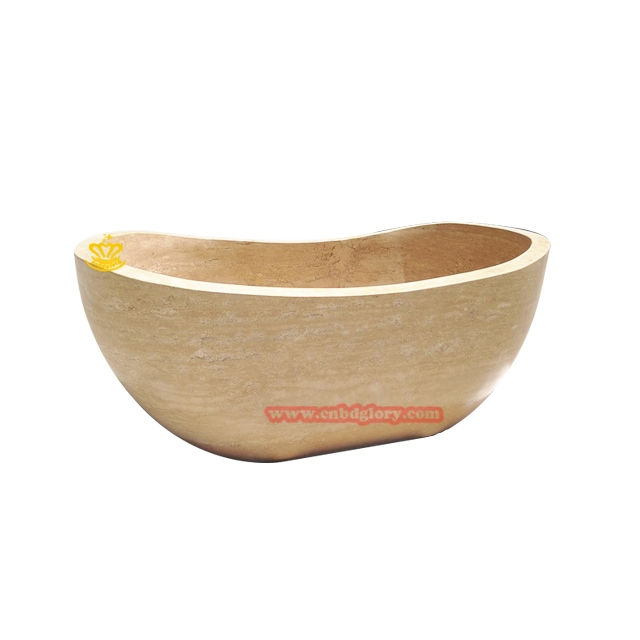 Hand-polished Freestanding Travertine Bathtub TB150 2 Hand-polished Freestanding Travertine Bathtub